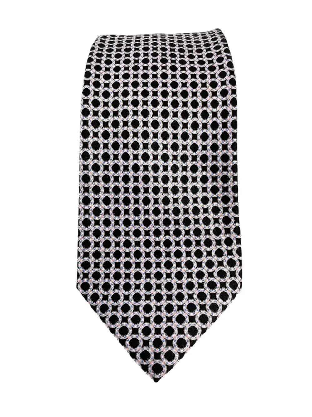 Stefano Ricci Mens 100% Silk Tie Black Pink Blue Geometric Made in Italy